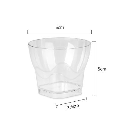 China Luxury Dessert 80ml Plastic Party 3oz Sample Cups Cocktails Cups Tequila Whiskey Wine Glass Single Wall Drinks Glass Plastic Cold Drinks for sale