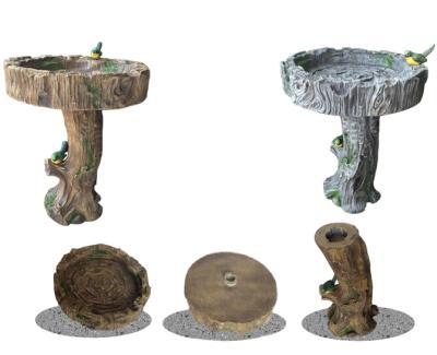 Κίνα Modern Natural Wood Color Concrete Garden Bird Bath For Garden Decor προς πώληση