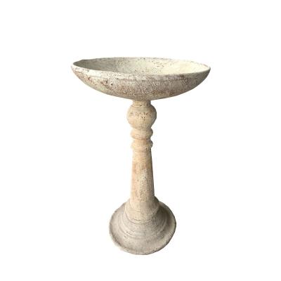 China home & Antique Outdoor Garden Fiberstone Bird Bath Dish Feeder Garden Decoration à venda