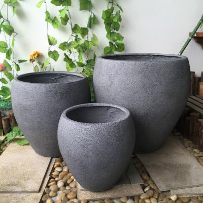 China Large fiberstone flower pot high intensity handmade decorative indoor flower pots for sale