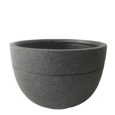 China Modern Lightweight Fiber Clay Round Pot for Outdoor Planter zu verkaufen