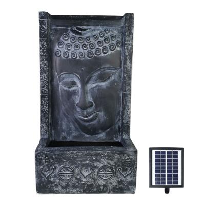 China Zen Garden Decor Classical Polyresin and Fiberglass Solar Buddha Face Fountain Relaxing Zen Decor à venda