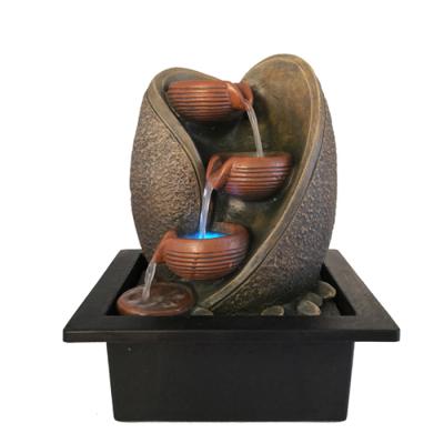 Κίνα Indoor Resin Minimalist Mini Fountain with 3 Tiered Bowl for Desktop Decoration προς πώληση