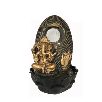 China Polyresin mini ganesh buddha fountain with LED lights zu verkaufen