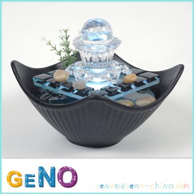 中国 China Hot Selling Ball Table Top Glass Crystal Rotating Water Fountain 販売のため