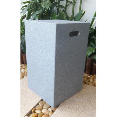 China Square Table Two Sides With Handle Holes Matte Gray Cement Table Stool For Sale en venta