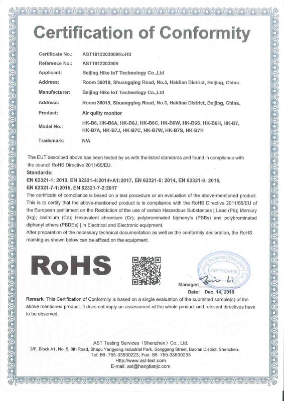 RoHS - Beijing Hike Iot Technology Co., Ltd.