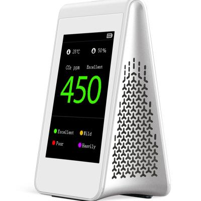 China Portable Rechargeable CO2 Meter Indoor Air Quality Sensor Medidor CO2 Temperature Humidity 66*115*52mm for sale