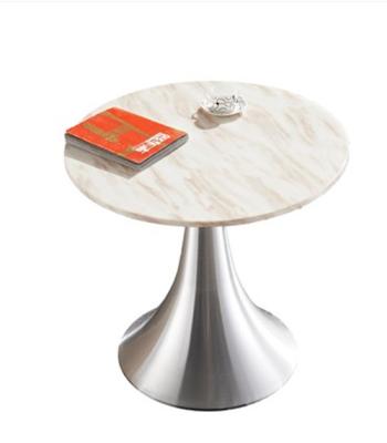 China Wholesale Modern Luxury Elegant Morden Gold Leg Side Small White Marble Table for sale