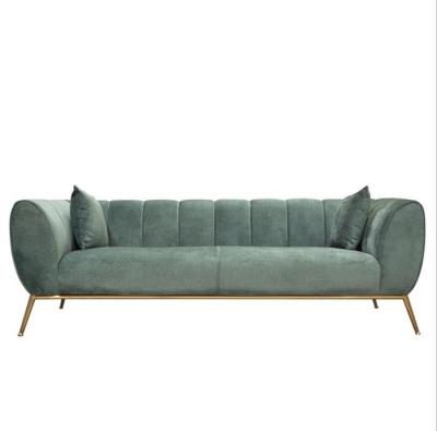 China Luxury Green Chesterfield SOFA Modern Velvet Sofa Set Living Room Furniture for sale