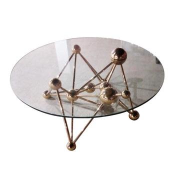 China Coffee table 2021 new style stainless steel furniture coffee tables with glass for sale