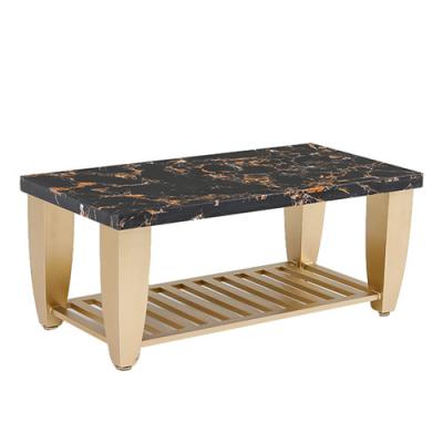 China Morden Modern Living Room Furniture Marble Top Modern Metal Base Coffee Table for sale