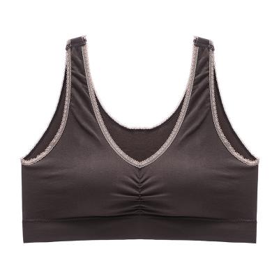 China Women's Plus Size Seamless Wireless Backless Sports Bra One Piece for sale