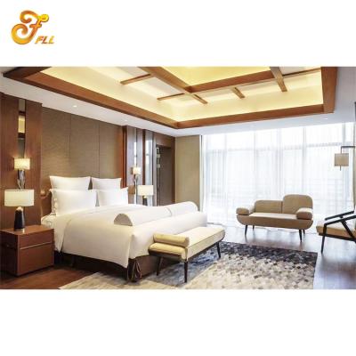 China Custom Project Case Fulilai Solid Wood Full Set Hotel Bedroom Furniture 5 Star Hotel Bedroom Furniture for sale