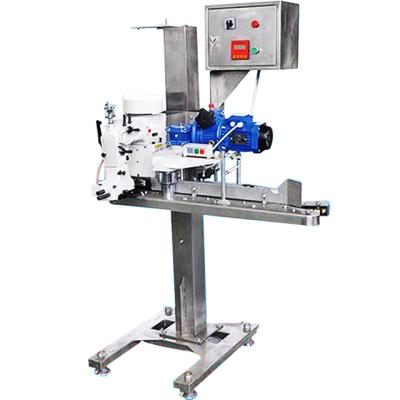 China A1+GK35-6A+CP6900SS automatic food bag closing sewing machine with stainless steel pedestal and bag infeeder for sale