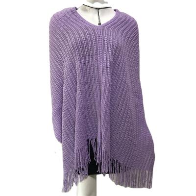 China Other OEM Fashion Women Stole Soft Knitting Feeling Mexicano Cashmere Poncho Coat In Solid Color For Ladies for sale