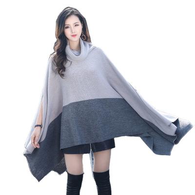 China Other OEM Fashion Women Stole Knitting Cashmere Soft Feeling Color Soft Acrylic Simple Pattern For Ladies Poncho Coat for sale