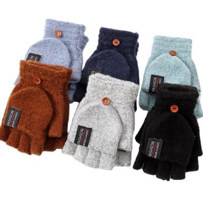 China adult men knit flipglove with warm and soft handfeel in winter season one outdoor size for sale