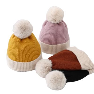 China COMMON adult ladies knitted beanie hat with soft and warm handfeel for winter season indoor with fuzzy fur lining for sale