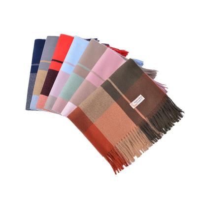 China Soft 100% soft acrylic adult mens and ladies woven classic woven checked scarf with soft and warm handfeel in winter season for sale