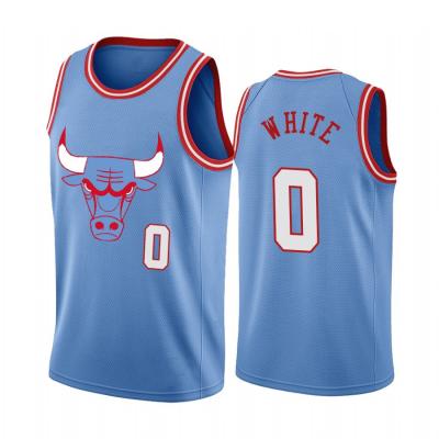 China No. Basketball Basketball Jerseys Available Wholesale 0 Blue Bull Tank Tops Summer Sports Training Sweat-absorption Tank Tops Mens Antibacterial for sale