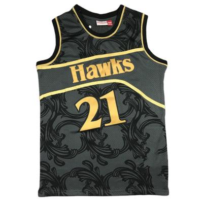 China #21 Mens Basketball Jersey Breathable High Quality Fashion Black Color Antibacterial With Yellow Numbers Practice Wear Maglia DA Basket for sale