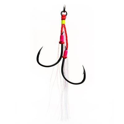 China Fishing Hook Jigging Hooks High-Quality Jig Lure Assist Strong Hook Sea Saltwater Slow Jigging Double Barbed Feather Fishing Jig Head Hook for sale