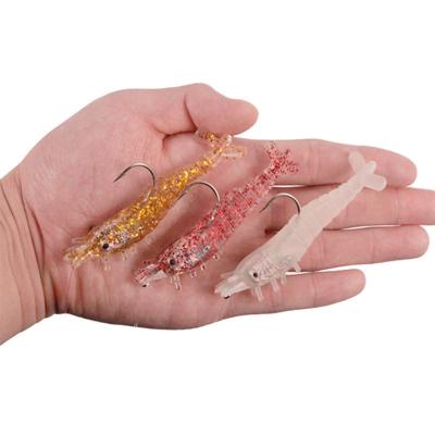 China PVC + Lead new oem Fishing Shrimp Lure Artificial Plastic Shrimp With Lead Soft lure soft shrimp fishing lure for sale