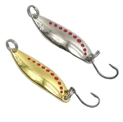 China Durable New Arrival 2.5g3.5g Metal Spoon Lure Gold Silver Artificial Bait With Iron Plate Hook for sale