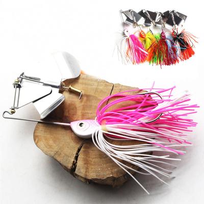 China Metal+PVC new arrival Fishing Lure Skirts Wire Buzzbaits Bladed Pesca rubber jig fishing lure buzzbaits for sale