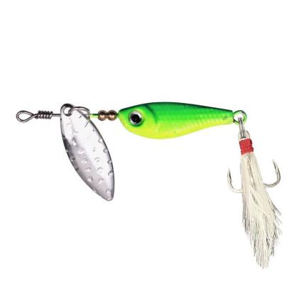 China Vivid Fish Swimming Action In Stock Bulk 8g12.5g15g23g Spinner Vibration Bait Rotating Metal Bait Cast Shot Light Vib Lures Jigs With Treble Hook for sale