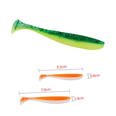 China Life-like tuerbai new arrival 1.1g/2.2g soft Fishing Lure pvc paddle tail Fresh Scent Plastic t tail soft lure Bait fishing soft lure for sale