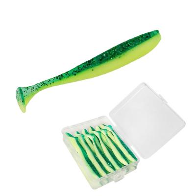 China Life-like tuerbai wholesale 1.1g/2.2g Eco-friendly soft Fishing Lure paddle tail bait pvc Plastic t tail soft lure Bait fishing soft lure for sale