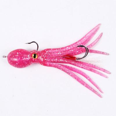 China PVC Tuerbai new smell glow octopus Squid lead head squid swim octopus bait Lures Saltwater bait isca lure for sale