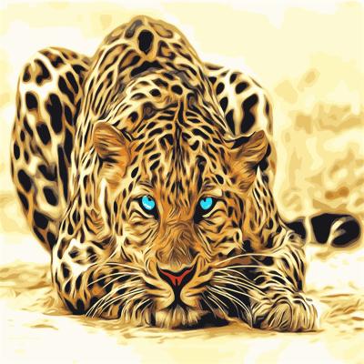 China US Factory OEM ODM Style Full Diamond Diy Diamond Embroidery Decorative Wall Art Painting Leopard Animal shopify drop shipping for sale