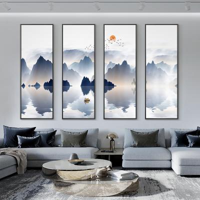 China Fashionable Seascape Landscape Paintings Fantasy Painting Living Room Prints Custom Factory Wall Art 4 Panels Pictures Posters Canvas Direct Wholesale for sale