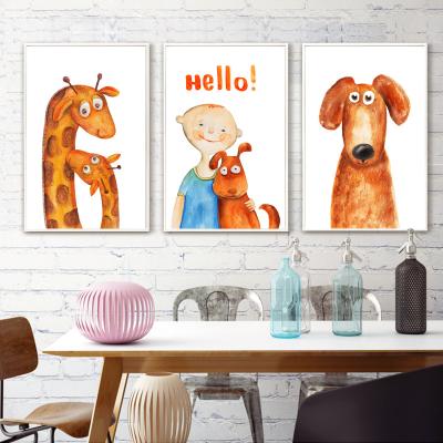 China Hot Factory Wholesale Canvas Painting Wall Art High Resolution Printing 3 Panels Painting Sets For Kids Girl Room Decor Abstract View Style for sale