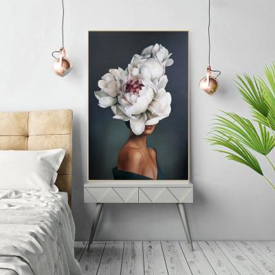 China Fashionable Abstract Art Painting Living Room Women Fancy Flower Prints Pictures Posters Wall Art 3 Panels Factory Wholesale for sale