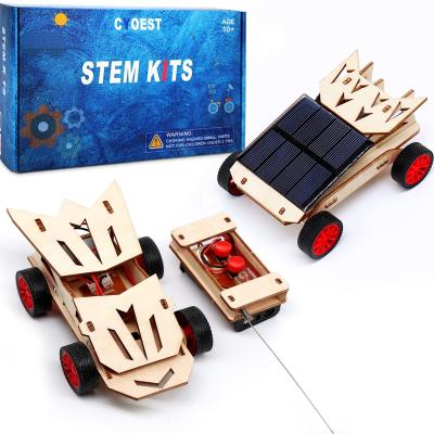 China Model Car Building Project Science Experiment Assembly 3D Solar Puzzle Soft Wooden Craft, STEM Wireless Remote Control Electric Kit for sale