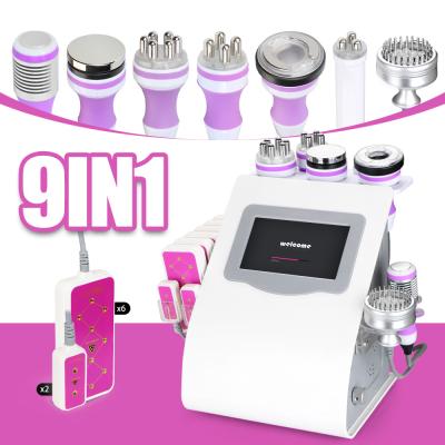 China New 9 in 1 OEM&ODM cavitation rf vacuum machine laser+rf+vacuum+cavitation slimming machine cavitation machine weight loss for sale