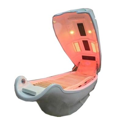 China Skin Tightening Heat Spa Infrared Dry Far Infrared Capsule Led Light Therapy Acrylic Machine With 2 Led Pads For Sale for sale