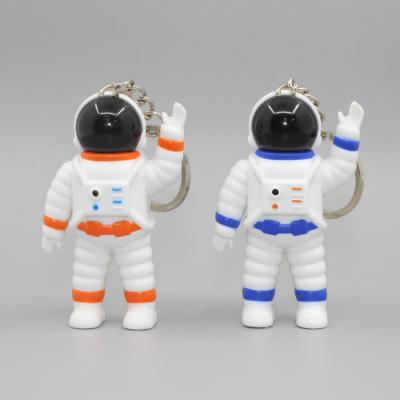 China Newest promotion astronaut LED lighting key chain with sound, 3D astronaut llaveros for sale