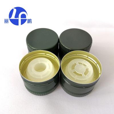 China Pilfer-proof Aluminum Plastic Cap 31.5*24mm With Plastic Insert For Oil Bottle for sale