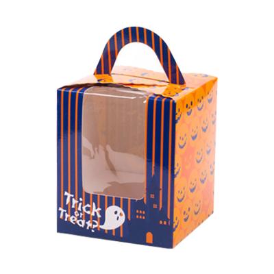 China Reused Materials Logo Printed Cardboard Cake Boxes Custom Cheap Factory Made With Handle for sale