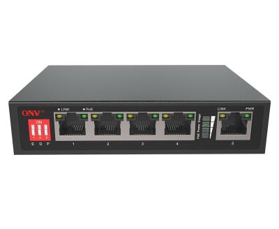 Κίνα CCTV Security ONV New Product 4+1 Port 10/100M POE Port AI PoE Watchdog Network Switch (ONV-POE31004PLD) προς πώληση