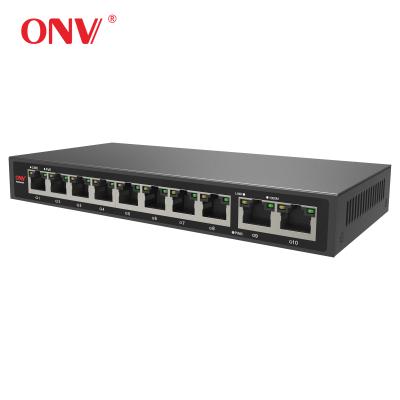 Китай Hot selling POE ONV brand poe 8 port gigabit ethernet switch with 2 ri45 uplink (ONV-POE33108P) продается