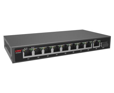 Cina 10 Port POE Security CCTV Gigabit PoE Switch Mini 8*GE POE+1*GE+1*GF For IP Camera in vendita