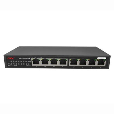 China Unmanaged CCTV Security System Network Switches 7*10/100/1000M PoE Port+1*10/100/1000M Rj 45 PoE Switch Security Camera for sale