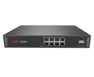 China Factory price POE 8 port gigabit POE switch with 2 fiber port unmanaged network switch for sale