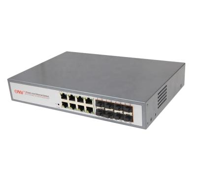 中国 LACP 30W full gigabit managed fiber poe switch for IP camera total power 250W 販売のため